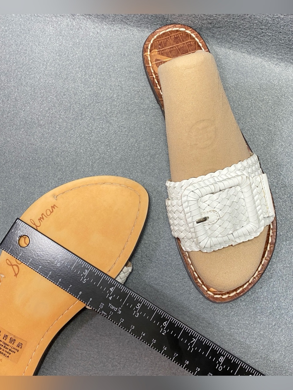Sam Edelman-Gabriela White Woven Leather Flats Sandals w/Buckle Women’s Sz 9.5 M - Picture 16 of 16